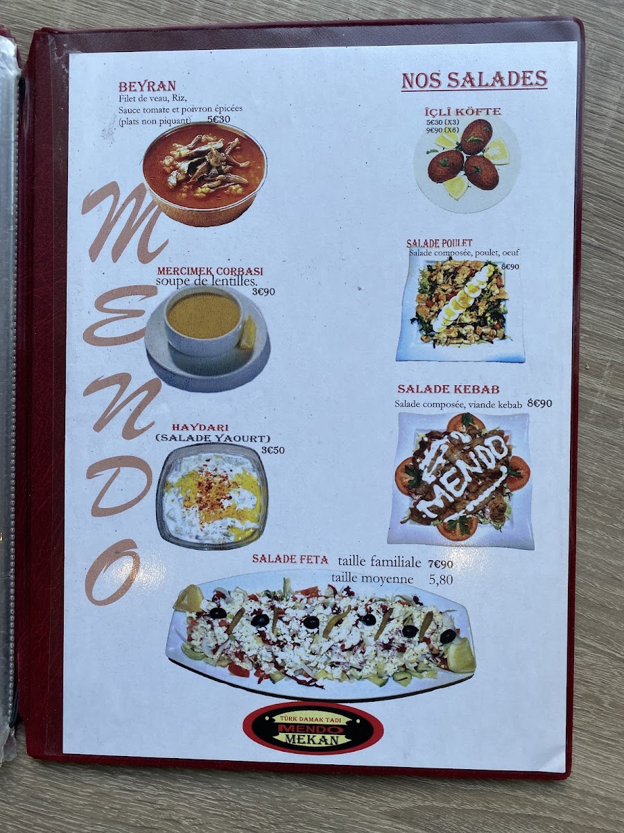 Mendo Mekan - Restaurant de Spécialités Turques Menu - Image 1
